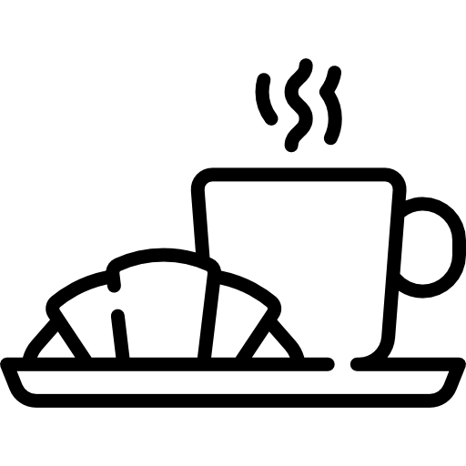 Croissant und Kaffee als ICON